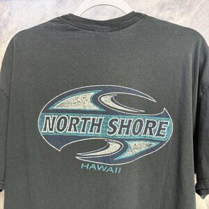 Vintage North Shore Hawaii Surf T Shirt Mens XL Black Surfing Pipeline